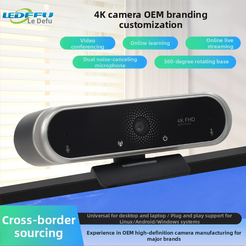4K datora kamera ar autofokusu un īpaši augstas izšķirtspējas tiešraides apraides kameru, bez USB draivera, pievieno un spēlē tiešsaistes konferences režīmā