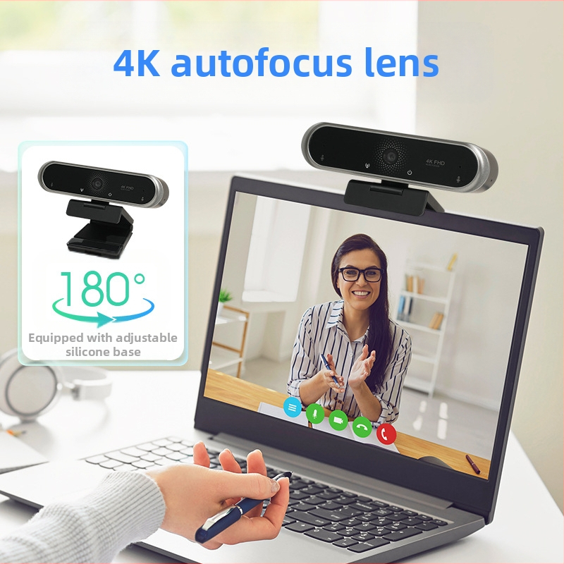 4K datora kamera ar autofokusu un īpaši augstas izšķirtspējas tiešraides apraides kameru, bez USB draivera, pievieno un spēlē tiešsaistes konferences režīmā