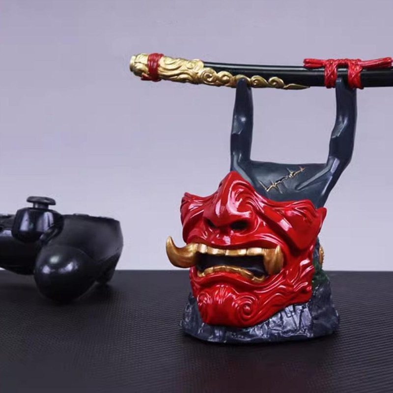 Βάση λαβής σπαθιού Ghostface Warrior, υλικό ουδέτερης ρητίνης, βάση κονσόλας παιχνιδιών PS5/4, χειροτεχνίες ρητίνης