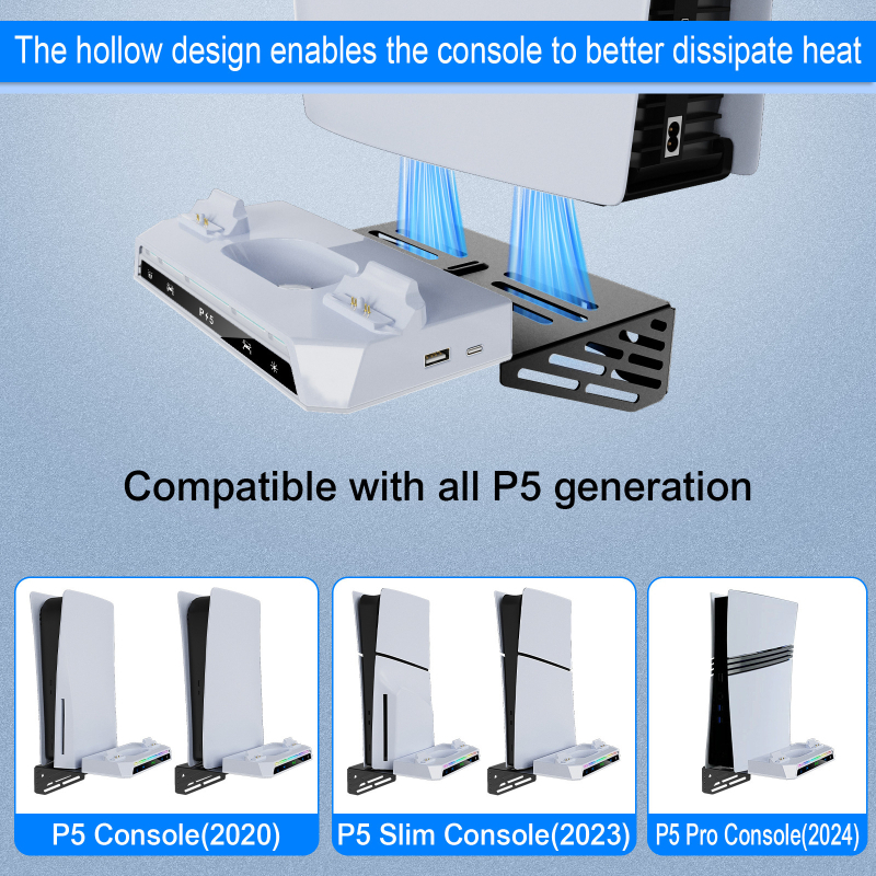 PS5pro/PS5slim/PS5 host universaalne seinakinnitus PS5 käepidemele, laadimisele, peakomplekti hoidikule YZC-505