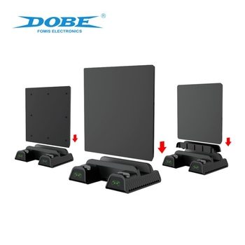 PS4 multifunktsionaalne jahutusalus PS4 mängukäepide kahe istmega laadimine LED-ekraaniga mänguketta hoiurestiga