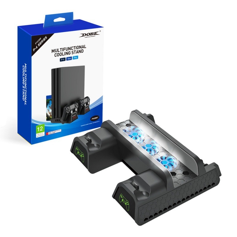 Daugiafunkcis PS4 aušinimo pagrindas PS4 žaidimo rankena dviguba sėdynė įkrovimui su LED ekranu žaidimų diskų laikymo lentynėlė