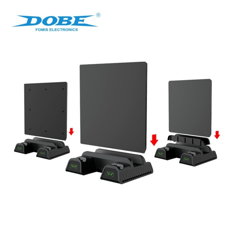 PS4 multifunktsionaalne jahutusalus PS4 mängukäepide kahe istmega laadimine LED-ekraaniga mänguketta hoiurestiga