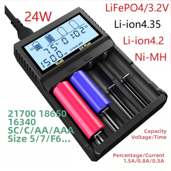 R4 щепсел 18650 литиева батерия AA5 Ni-MH батерия 21700LCD интелигентно зарядно устройство 4 слота за измерване на капацитет