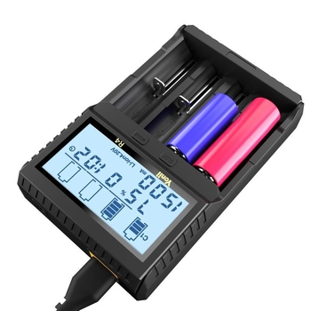 R4 щепсел 18650 литиева батерия AA5 Ni-MH батерия 21700LCD интелигентно зарядно устройство 4 слота за измерване на капацитет