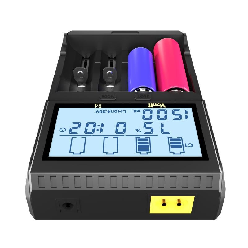 R4 щепсел 18650 литиева батерия AA5 Ni-MH батерия 21700LCD интелигентно зарядно устройство 4 слота за измерване на капацитет