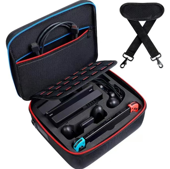 Sobib Nintendo Switchile Fitness Ring kosmeetikakotiga, kukkumisvastase kaitsega karbi ja tarvikute kotiga