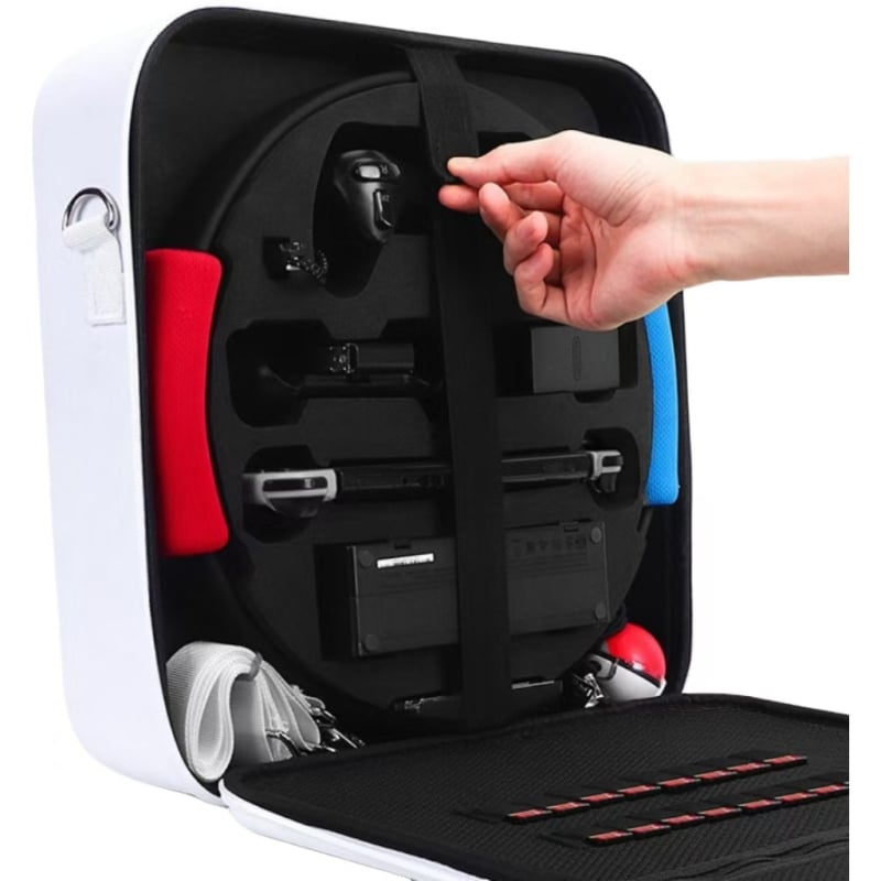 Sobib Nintendo Switchile Fitness Ring kosmeetikakotiga, kukkumisvastase kaitsega karbi ja tarvikute kotiga