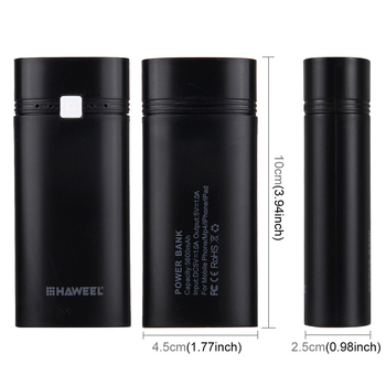 Piiriülene 2-elemendiline 18650 laetav akukarp isetehtud mitmeotstarbeline kahe USB-pordiga LCD-ekraaniga mobiilne toiteplokk