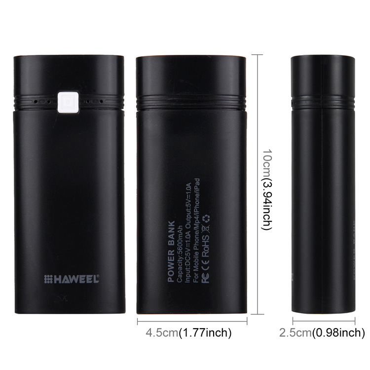 Piiriülene 2-elemendiline 18650 laetav akukarp isetehtud mitmeotstarbeline kahe USB-pordiga LCD-ekraaniga mobiilne toiteplokk