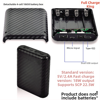 Vairumtirdzniecības Power Bank 4 šūnu 18650 akumulatora kaste Mobilais barošanas avots Bez metināšanas ligzdošanas materiāls DIY Power Bank apvalka ligzdošanas materiāls