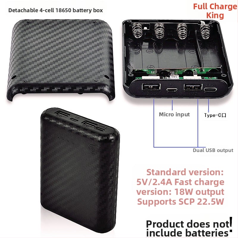 Χονδρική Power Bank 4-Cell 18650 Μπαταρία Κινητού Τροφοδοτικού, Υλικό Χωρίς Συγκόλληση, Υλικό Ένθεσης για Κέλυφος Power Bank DIY