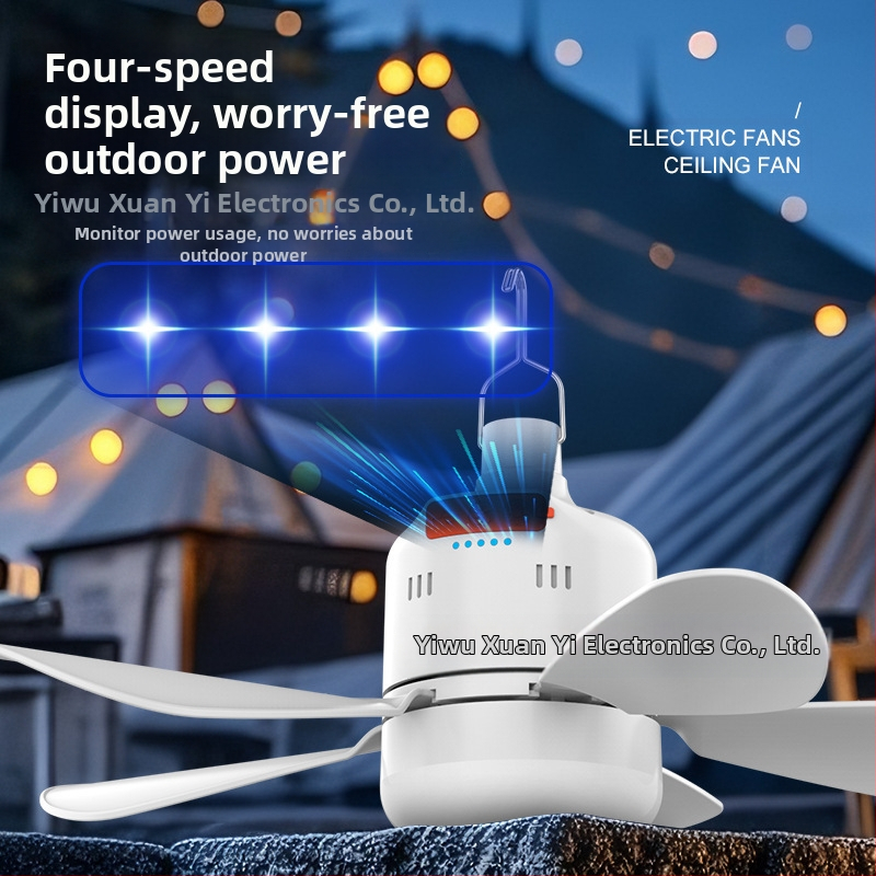 Малка таванна вентилаторна лампа за легло, общежитие, безшумна USB акумулаторна вентилаторна лампа за външна палатка, мини вентилатор с дълъг живот