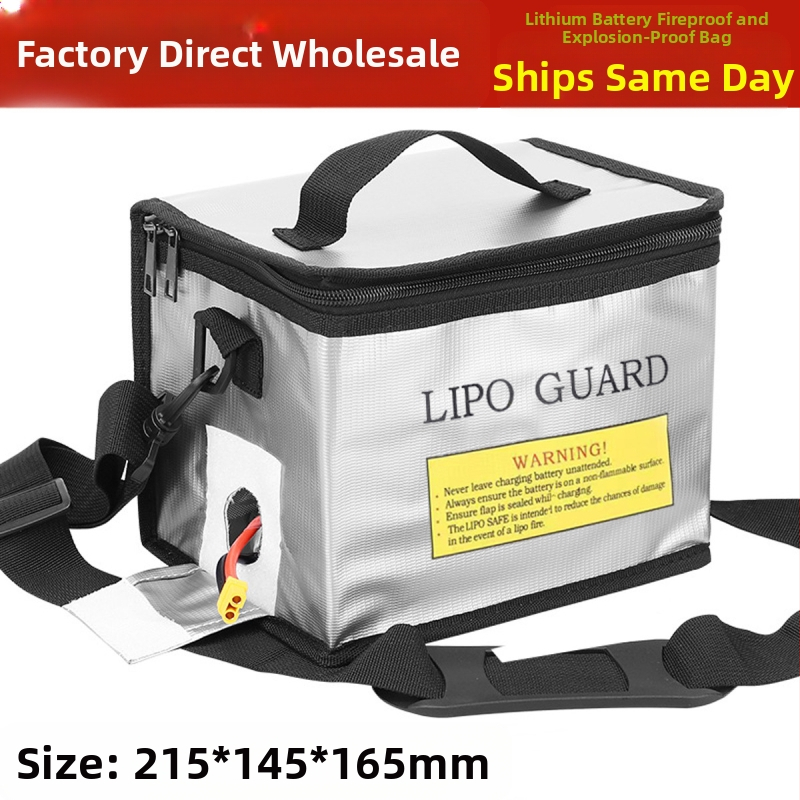 Daudzfunkcionāls litija akumulatora sprādziendrošs somas modelis ar plecu siksnu Droša uzlāde Ugunsdrošs liesmas slāpējošs soma 215 * 145 * 165