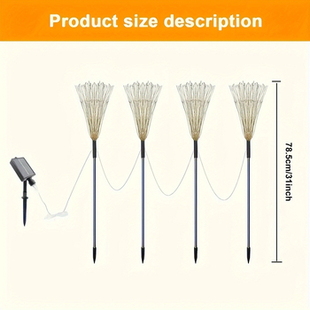 4 τεμάχια ηλιακά φώτα πυροτεχνημάτων LED 320 LED πολλαπλών χρωμάτων διασυνοριακά