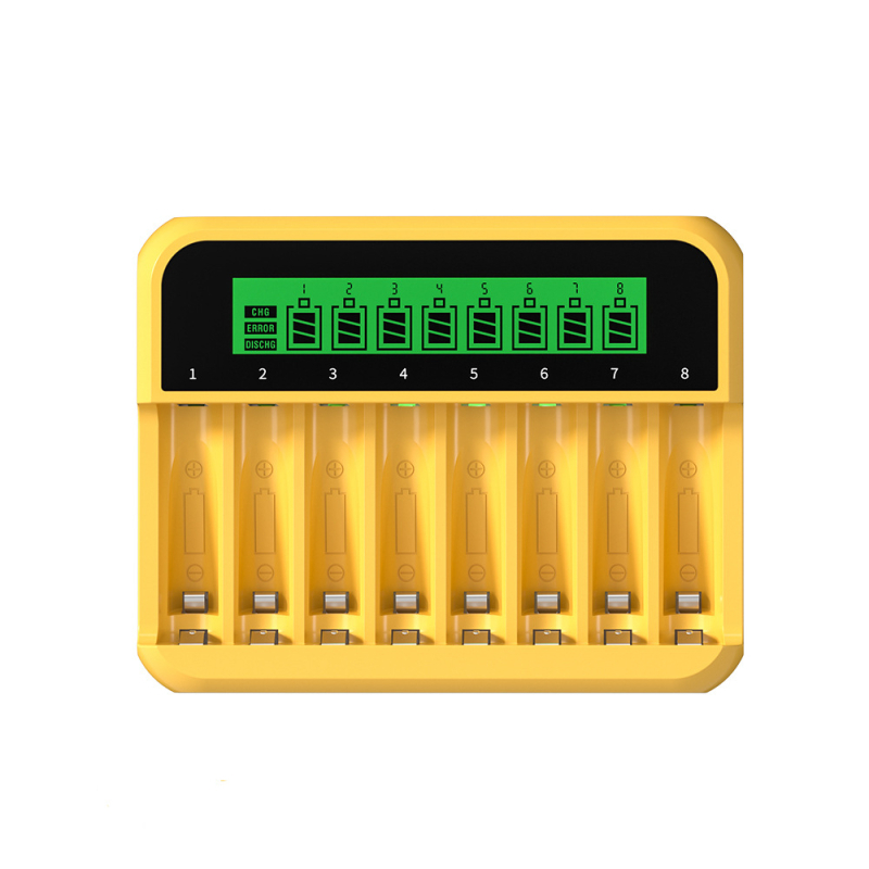 1,2 V nikkelmetallhüdriid kaheksa pesaga nutikas laadija LCD-ekraaniga C-tüüpi port nr 5 nr 7 akulaadija