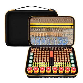 „Amazon“ didelis baterijų krepšys, kosmetikos krepšys, EVA baterijų krepšys, atsparus smūgiams ir ugniai, EVA užtrauktuku užsegamas pakavimo dėžutės įrankių krepšys