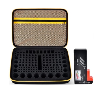 „Amazon“ didelis baterijų krepšys, kosmetikos krepšys, EVA baterijų krepšys, atsparus smūgiams ir ugniai, EVA užtrauktuku užsegamas pakavimo dėžutės įrankių krepšys