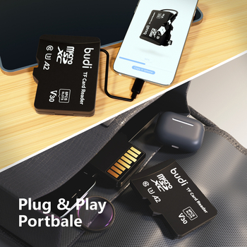 Budi multifunktsionaalne kaardilugeja mahutab 8 TF-kaarti. Budi TF-kaardilugeja on uus ja loominguline.