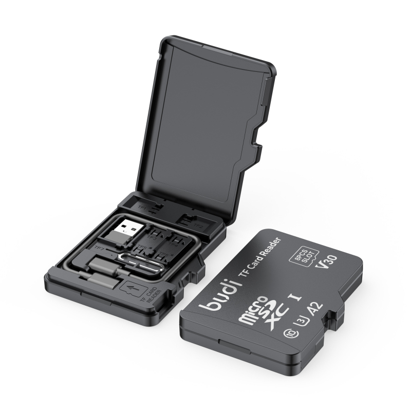 Budi multifunktsionaalne kaardilugeja mahutab 8 TF-kaarti. Budi TF-kaardilugeja on uus ja loominguline.