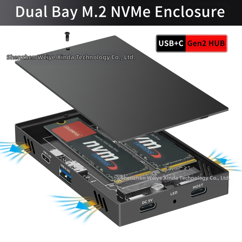 M.2 NVMe dvostruki pogon za tvrdi disk gen2 10 Gbps HUB četiri-u-jednom priključna stanica