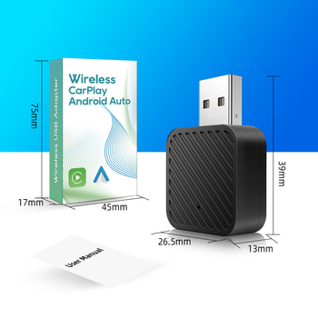 Lu Ruibao jaunais produkts — maza izmēra bezvadu Carplay Box starpsavienojums — viedais Android Auto divu vienā Apple Box