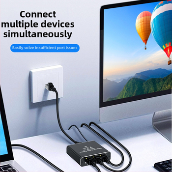 RJ45 gigabitu tīkla sadalītājs no 1 līdz 2 tīkla koplietotājs no 1 līdz 4 RJ45 tīkla kabeļa sadalītāja komutācijas maršrutēšana