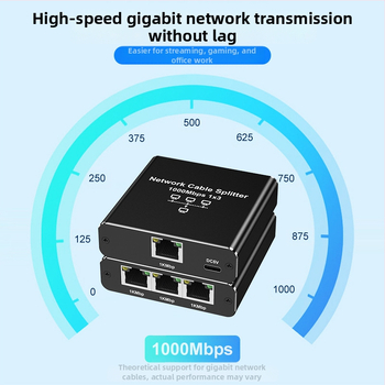 RJ45 gigabitu tīkla sadalītājs no 1 līdz 2 tīkla koplietotājs no 1 līdz 4 RJ45 tīkla kabeļa sadalītāja komutācijas maršrutēšana