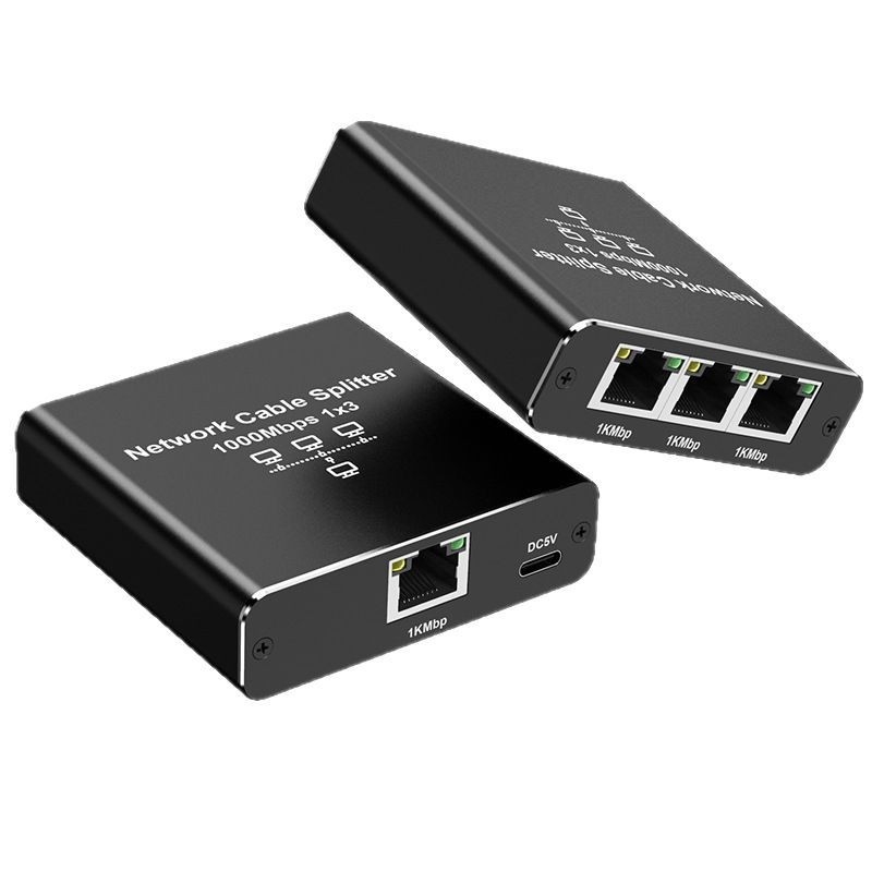 RJ45 gigabitu tīkla sadalītājs no 1 līdz 2 tīkla koplietotājs no 1 līdz 4 RJ45 tīkla kabeļa sadalītāja komutācijas maršrutēšana