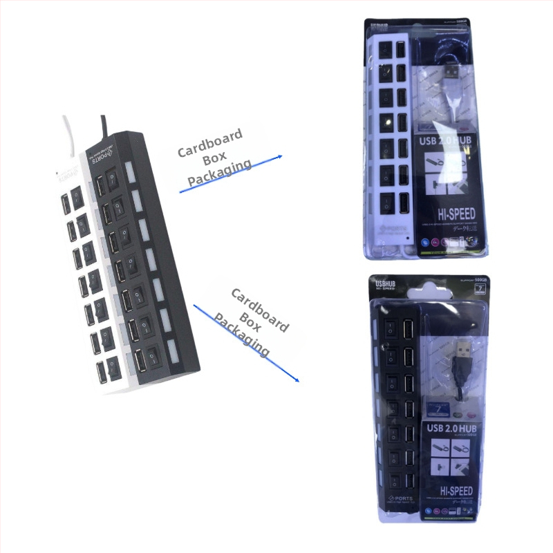 7-pordiline jaotur, 7-pordiline jaotur, 7-pordiline jaotur sõltumatu lüliti ja tulega, 7-auguline pikendusjuhe, mitme liidesega jaotur