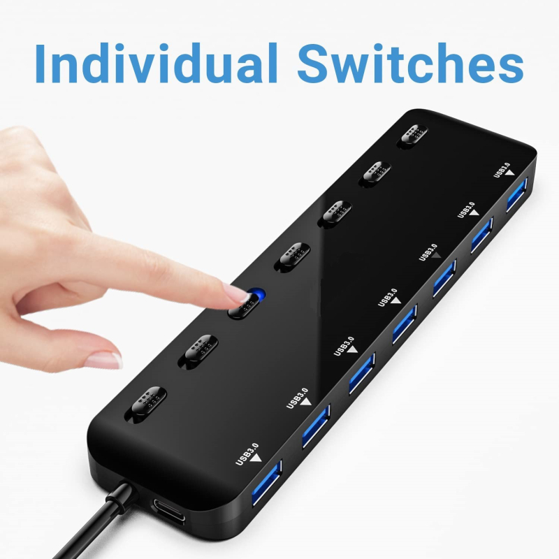 USB 3.0 7 portos hub, egytől négyig, USB 3.0 hub gyártó, 7 portos switch