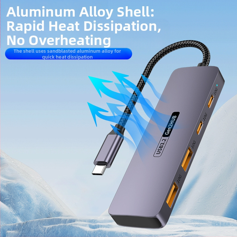 „TypeC10G Expansion 2A2C“ nešiojamojo kompiuterio, planšetinio kompiuterio, mobiliojo telefono atjungimo keitiklis, USB 3.2 šakotuvo prijungimo stotelė