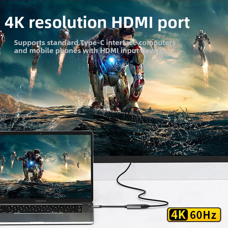 Type-C към HDMI женски 4K мобилен телефон компютърен монитор същият проекционен екран кабел High Definition трансфер към Type-C към HDMI