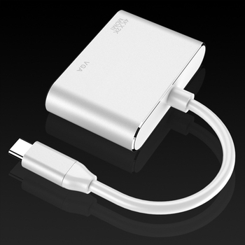 C tipa uz HDMI VGA pārveidotāja savienotājs mobilajam tālrunim, klēpjdatoram ar TV projektoru un ekrāna līnijas dokstaciju