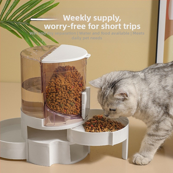 Lemmikloomasöötja, kassikauss, joogivee ja söötmise kõik-ühes toidunõu, automaatne vee täiendamine ja toidu säilitamine, koera kuiv- ja märgeraldusega koerakauss