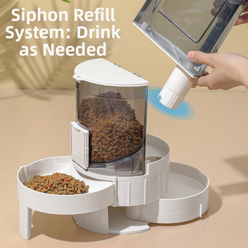 Lemmikloomasöötja, kassikauss, joogivee ja söötmise kõik-ühes toidunõu, automaatne vee täiendamine ja toidu säilitamine, koera kuiv- ja märgeraldusega koerakauss
