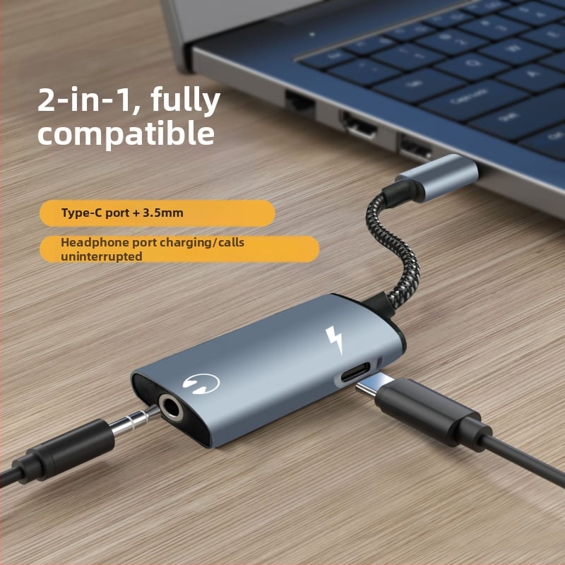 C típusú digitális DAC audio - 3,5 mm-es adapterhez alkalmas, 2 az 1-ben hívás gyorstöltéssel kompatibilis PD adapter