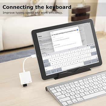 Taikoma „Apple OTG“ kortelių skaitytuvo kameros rinkiniui, mobiliojo telefono adapterio adapteriui, didelės srovės šakotuvui