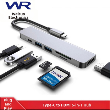 C-tüüpi jaotur, kõik-ühes dokkimisjaam, 4K kõrglahutusega USB sülearvuti, kuus-ühes C-tüüpi dokkimisjaam