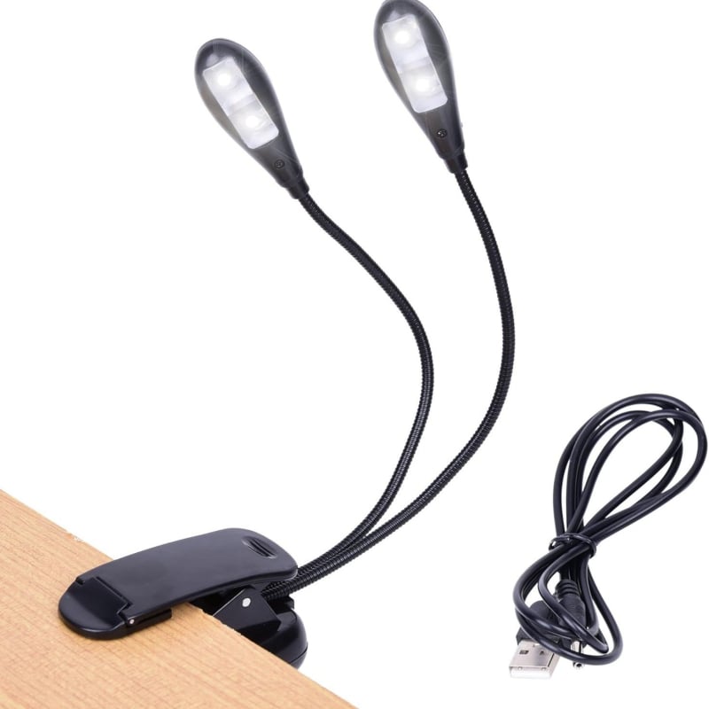 USB grāmatas gaismiņa ar USB akumulatoru, regulējama galda lampa ar grāmatu lasīšanas naktslampiņu, LED lasīšanas lampa ar grāmatu gaismiņu, nošu gaismiņa ar klipsi