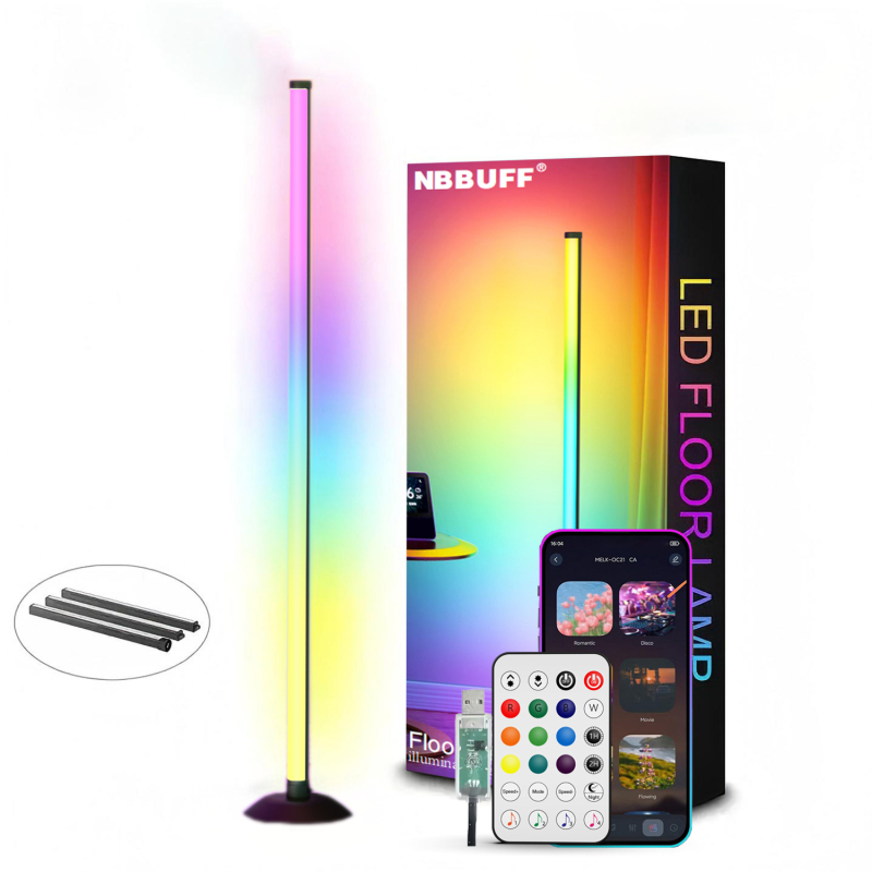 RGB maagiline atmosfäärivalgus, nurgavalgusti, põrandaatmosfäärivalgusti rakendus ja kaugjuhtimispuldiga madalpinge valgusriba