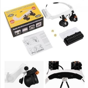 Šaltos ir šiltos šviesos LED lempos keitimas 21 tipo didinimo derinys tikslus dalių aptikimas laikrodžių remontas ant galvos tvirtinamas didinamasis stiklas