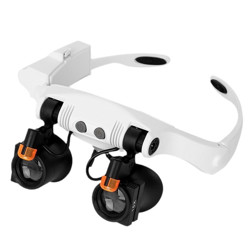 Šaltos ir šiltos šviesos LED lempos keitimas 21 tipo didinimo derinys tikslus dalių aptikimas laikrodžių remontas ant galvos tvirtinamas didinamasis stiklas