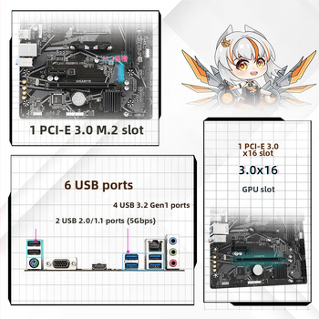 Sobib AMD gigabaidise A520M K V2 emaplaadile, mis toetab 3000/5000 seeria AM4 ülekiirendust