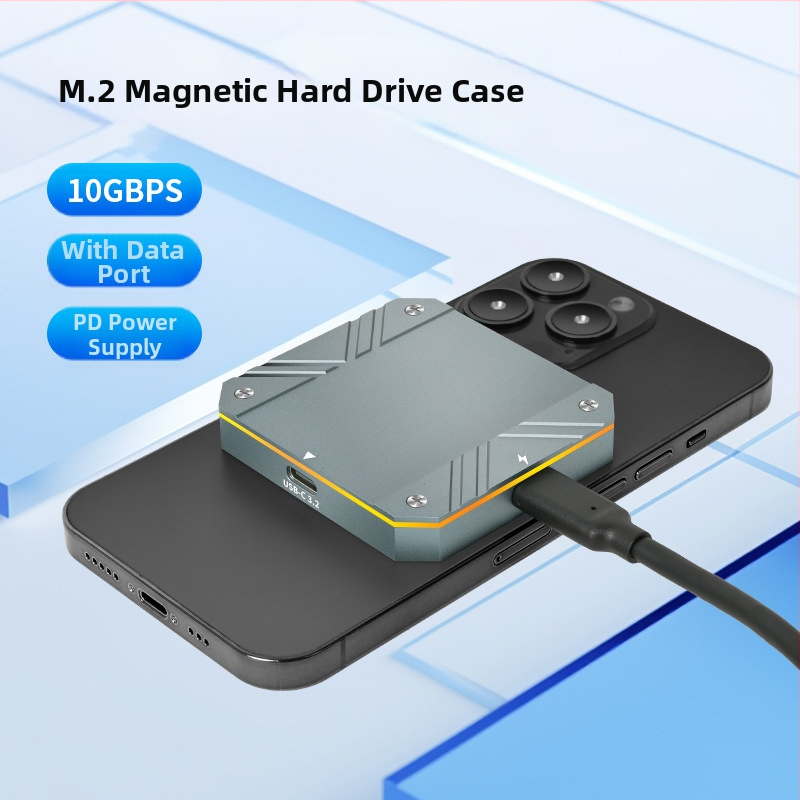 Tarpvalstybinis kietojo disko dėžutė M.2 mobilusis kietojo kūno aušinimo kietasis diskas TypeC išorinis mobiliojo telefono kompiuterio magnetinis kietasis diskas dėžutė