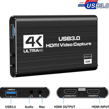 HDMI-salvestuskaart USB3 0 HDMI-USB otsesalvestuseks HDMI silmusväljundiga videokoguja HD 4K