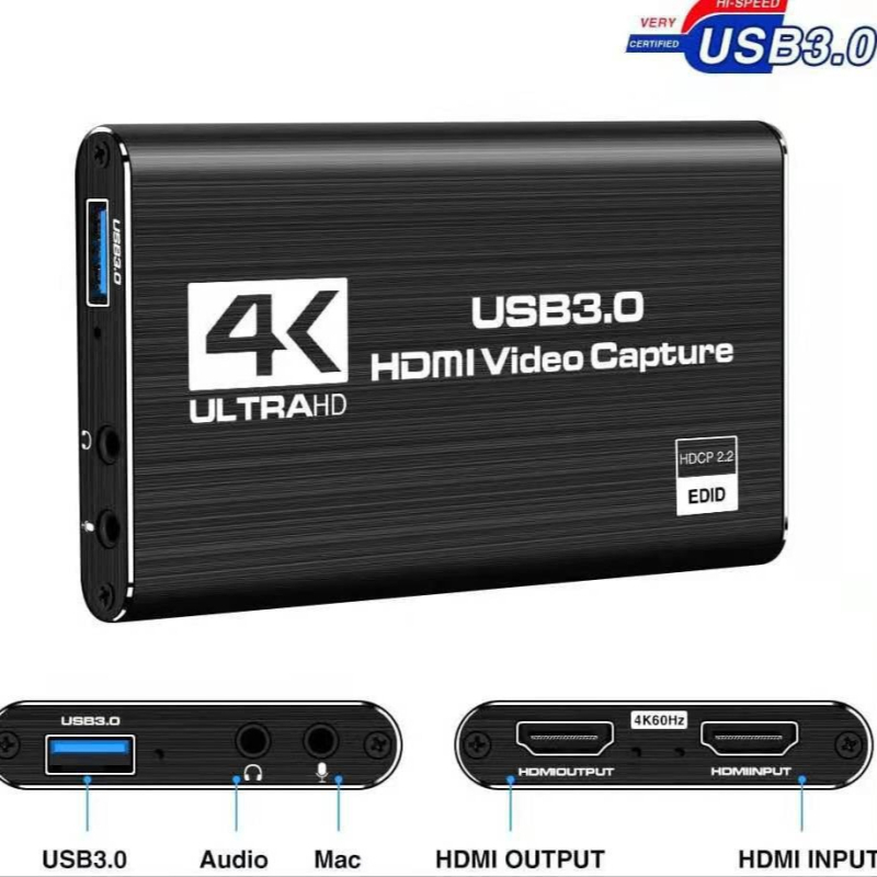 HDMI-salvestuskaart USB3 0 HDMI-USB otsesalvestuseks HDMI silmusväljundiga videokoguja HD 4K