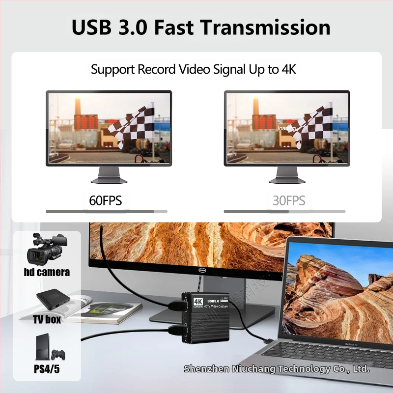 USB3.0 карта за видеозаснемане, HDMI4K кутия за запис, микрофон за игра, 1080P рекордер, 60FPS