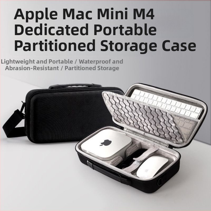 Sobib Apple Mac Mini M4 hoiukotile, klaviatuurile ja hiirele, spetsiaalsesse kotti integreeritud juhtplaadile