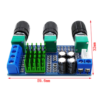 Xh-M567 Tpa3116D2 Πλακέτα ψηφιακού ενισχυτή διπλού καναλιού με ρύθμιση υψηλών και χαμηλών τόνων, ενσωματωμένος τελεστικός ενισχυτής διπλού 80W